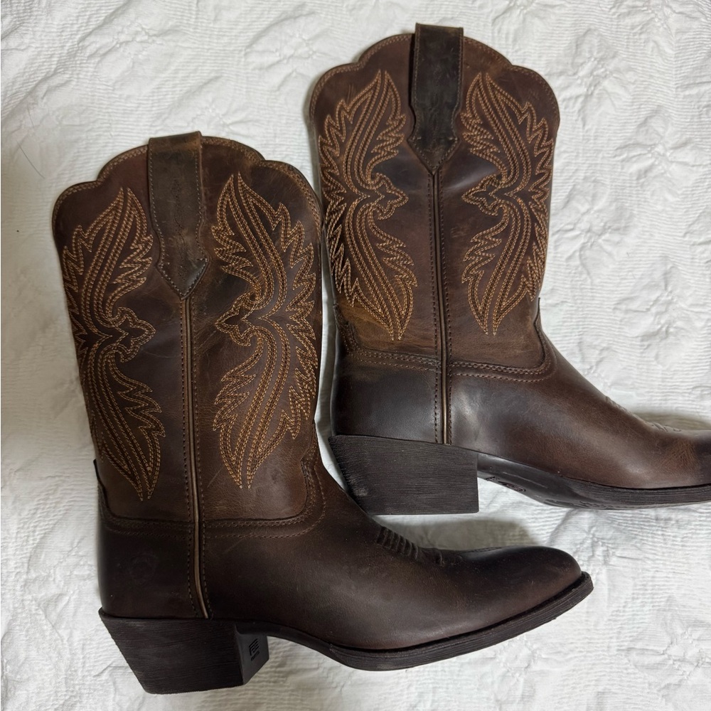 Ariat Dark Brown Leather Sole Boots